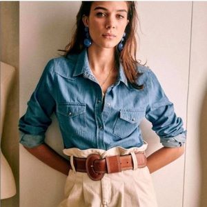Sezane Servanne denim shirt